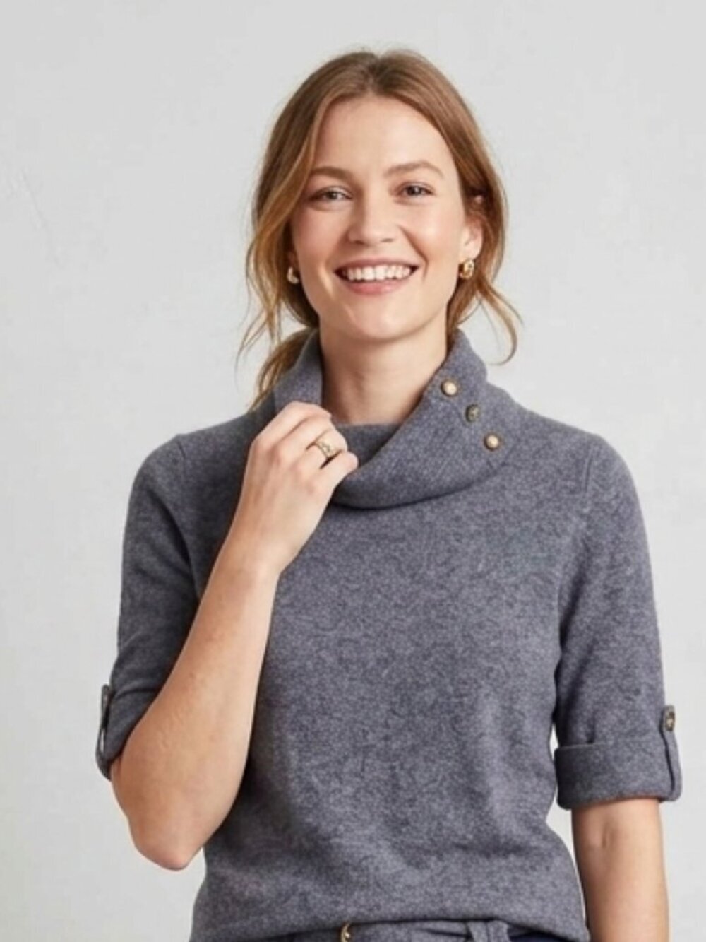 Angora Blend Navy Turtleneck